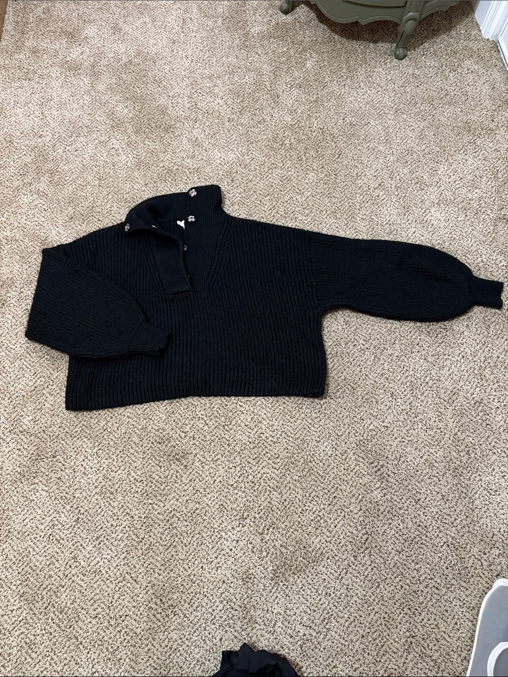 Topshop Black High Neck Boxy/Cropped Sweater